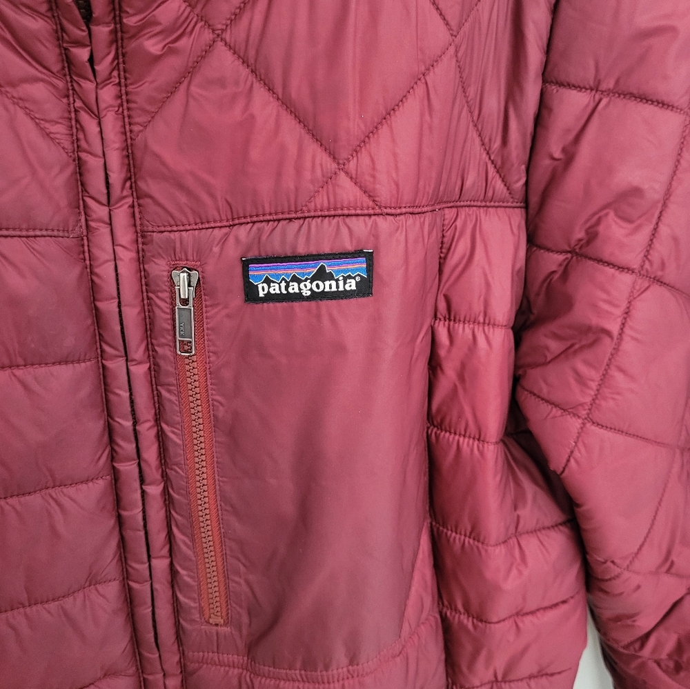 Patagonia Women Radalie Jacket  Zip Insulated Maroon Red Quilted Puffer Large - Picture 3 of 12